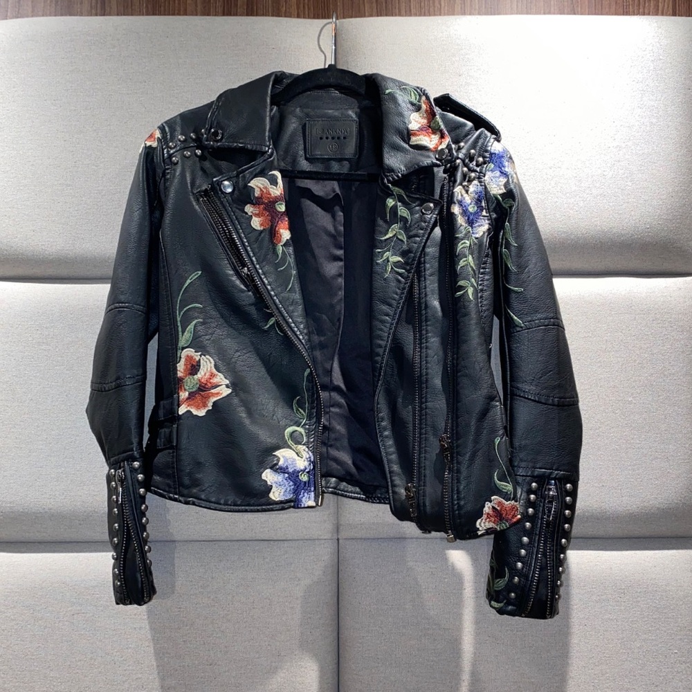 Blank NYC Leather Embellished Jacket